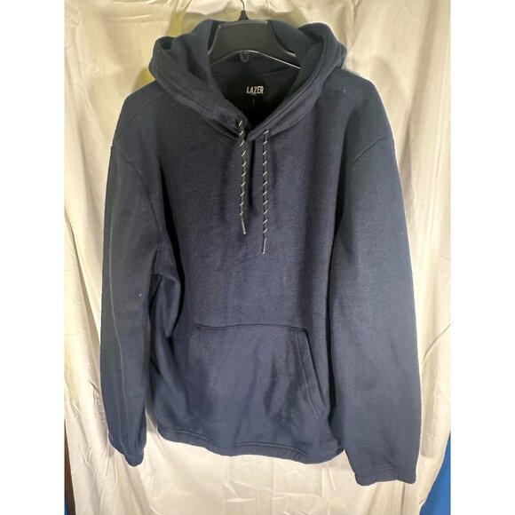 Lazer Fleece Hoodie Pullover Sweatshirt with Drawstring, Navy, Size M, NWT - Picture 2 of 4